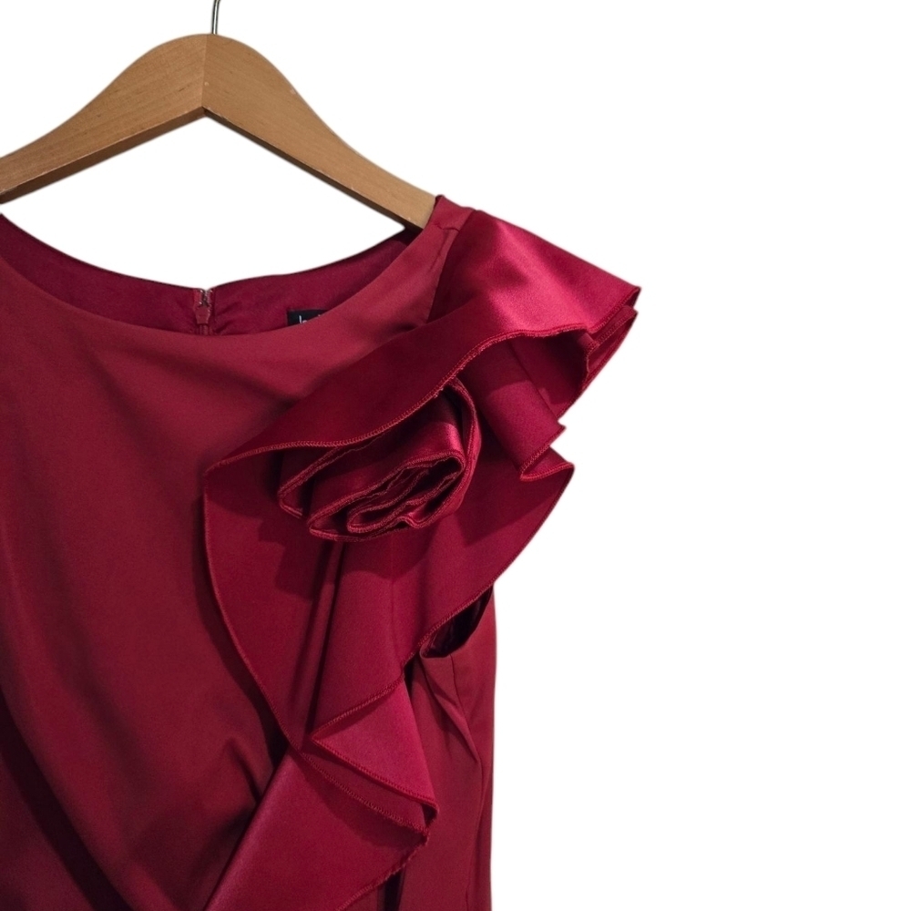 Beautiful Red Sexy Ruffle Le Chateau Dress, L - Picture 3 of 5